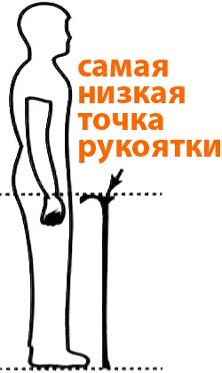 Подбор трости по высоте